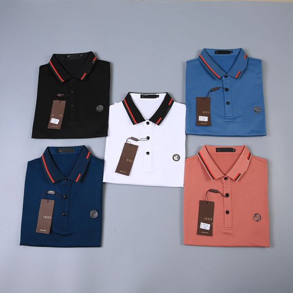 

2023 mens designer polos brand small horse embroidery clothing men fabric letter polo t-shirt collar casual t-shirt tee shirt, White;black