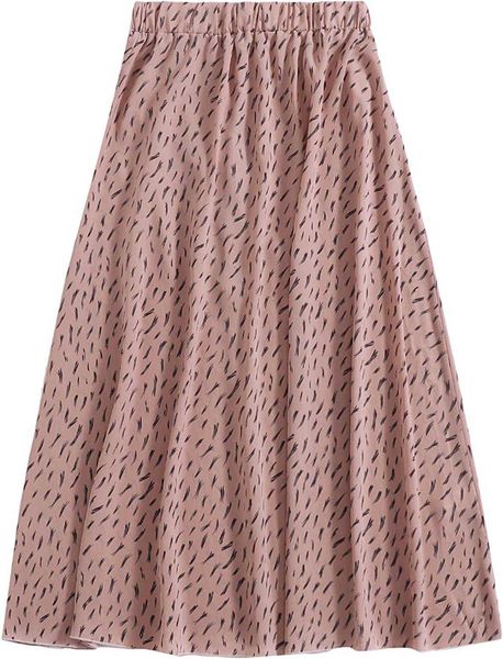 

floerns women's boho elastic waist scarf print pleated midi skirt, Black;gray