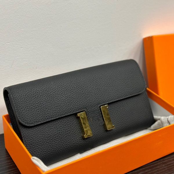 

designer purse women's handbag luxury leather kangkang custom long purse premium one shoulder bag metal logo alphabet crossbody bag bag