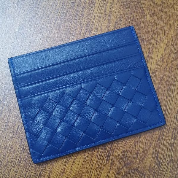 

wholesale genuine leather wallets mini thin cowhide crochet purse fashion card holder case blue color, Brown;gray
