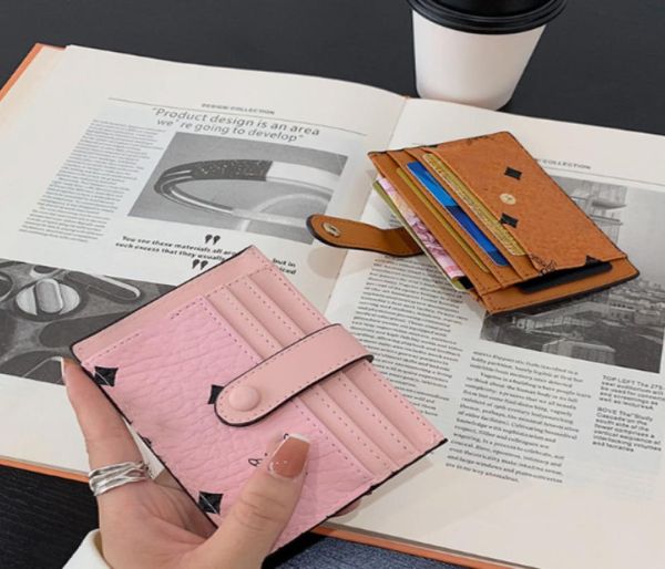 

quality wallet card holder exquisite simplicity buckle small card holder new bank card bag6832801, Red;black