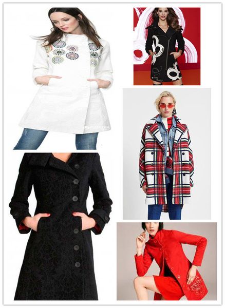 

women's jackets embroidered white cotton overcoat coat 230417, Black;brown
