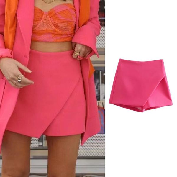 

dresses 2022 za new women asymmetric high waist culottes spring summer fashion high street allmatch slim culottes, White;black