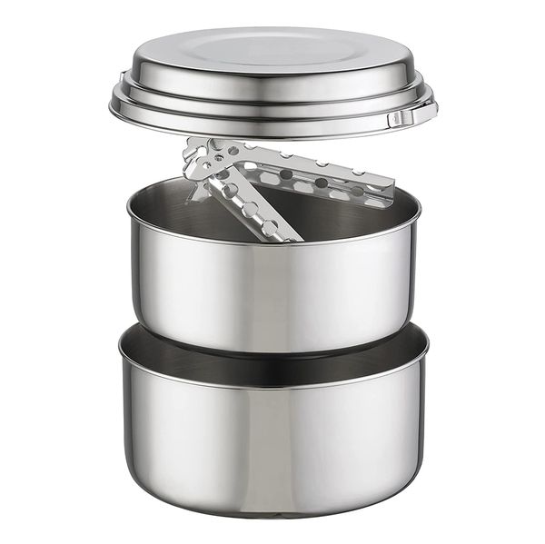 

stainless steel camp kitchen alpine 2 pot set
