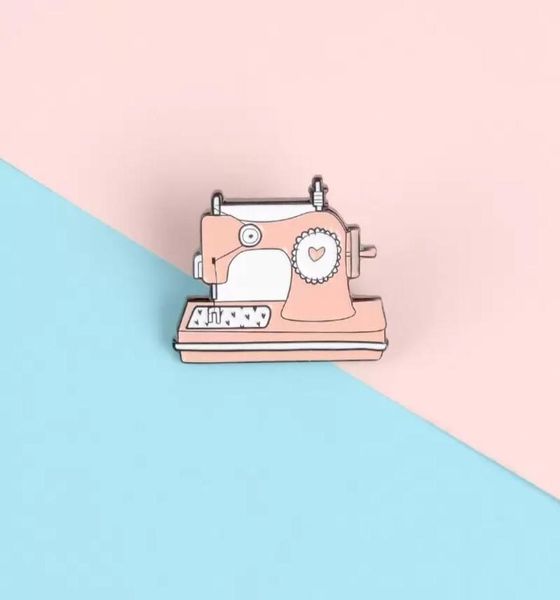 

sewing machine enamel pins weaving love heart brooches badges bag clothes lapel pins couple jewelry gifts for friends7472867, Blue
