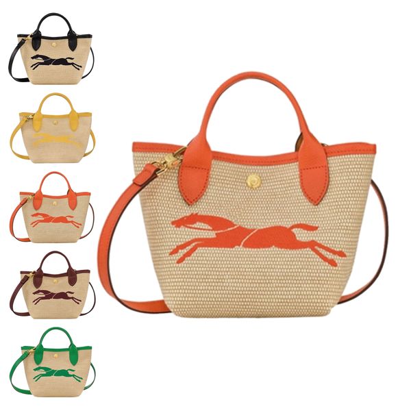

mini weave lady womens longchammp tote bag famous mens handbag straw basket designer summer travel crossbody fashion clutch bag luxury with