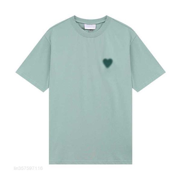 

luxurious mens designers paris new amis t shirt tone-on-tone love embroidery fashion street casual joker round neck cotton short sleeves for, White;black