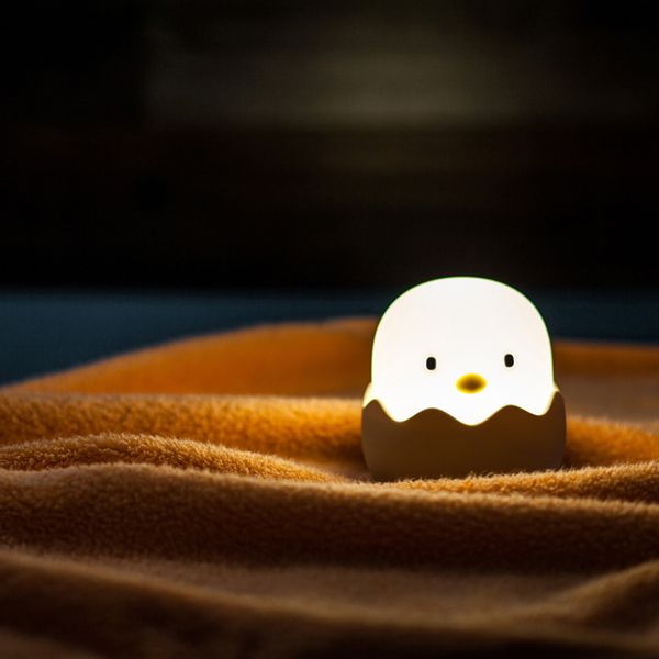 

lamps shades led children touch night light soft silicone usb rechargeable bedroom decor gift animal egg shell chick bedside lamp baby light