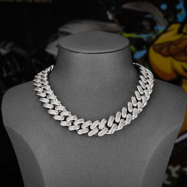 

sumptuous hip hop cubic zircon necklace 18mm diamond cuban chain men's necklace curb chains iced out new fashion jewelry gift full cz s, Silver
