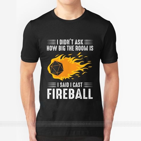 

men's t-shirts i cast fireball streetwear funny black clothing mens t shirt tees dnd dragon dice rpg table230418, White;black