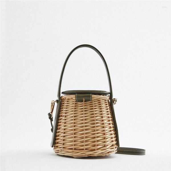 

shoulder bags brand handmade weave crossbody wicker basket bag for women designer handbags beach ladies summer cylindrical