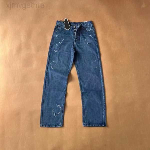 

mens jeans designer make old washed chrome straight trousers heart letter prints for women men casual long style 13mo8k, Blue
