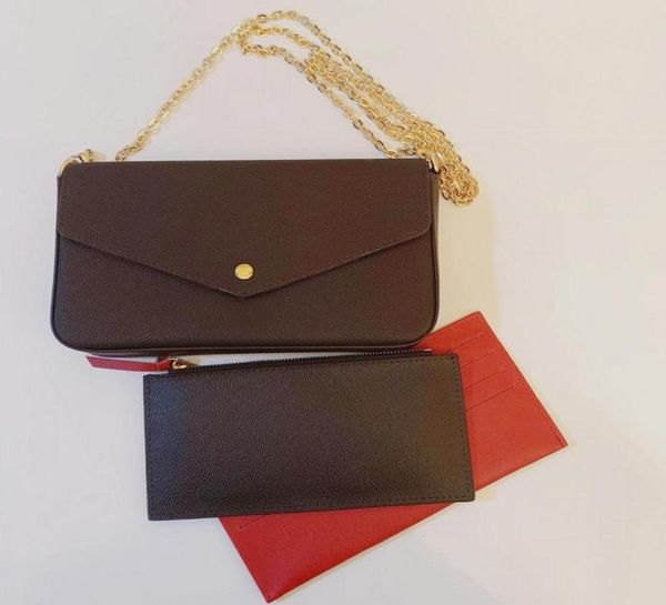 

limited promotion women shoulder bags fashion 3pcsset handbags purse quality leather chain lady bag card holder wallet 5color6679461, Red;black