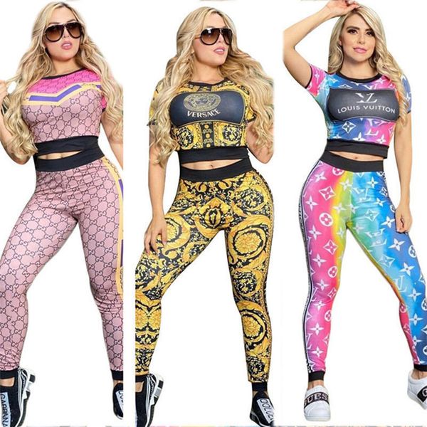 

2023 brand designer women letter tracksuits summer two piece sets short sleeve t-shirt pants fashion sports suit crew neck outfits pullover, Gray