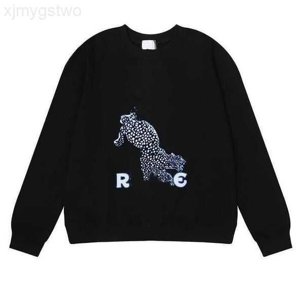 

designer rhudes hoodie mens rhudes hoody hooded sweatshirt felpa uomo niche fashion brand sudadera autumn winter long sleeve round neck pull, Black