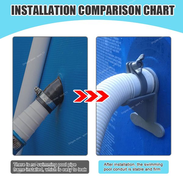 

swimming pool pipe holder hose bracket mount supports pipes for intex above ground hose outlet with cable tie fixing accessories swimmingpoo