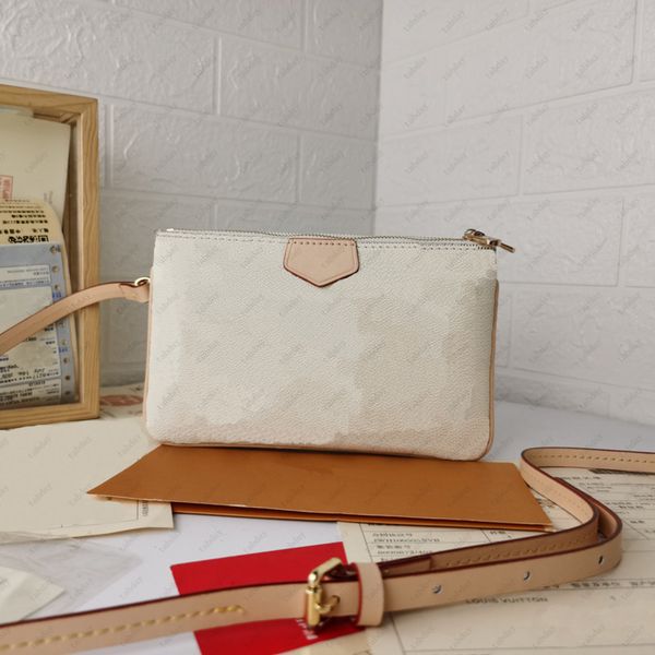 

2023 designer double zipper pocket chain bag women hand zipper bag soft face cowhide embossed pattern removable chain hand shoulder bag