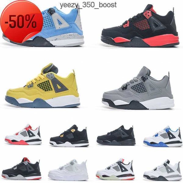 

boys basketball 4 jumpman 4s shoe kids shoes children black mid sneaker chicago designer scotts military cat trainers baby kid youth toddler