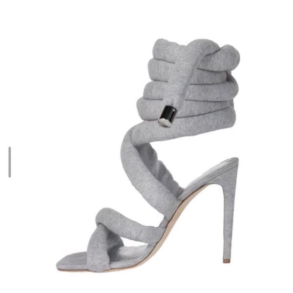 

2023 ladies real leather sandals stiletto high heel peep toe cloth cover gladiator satin shoes party ankle strap wedding american europe cro, Black