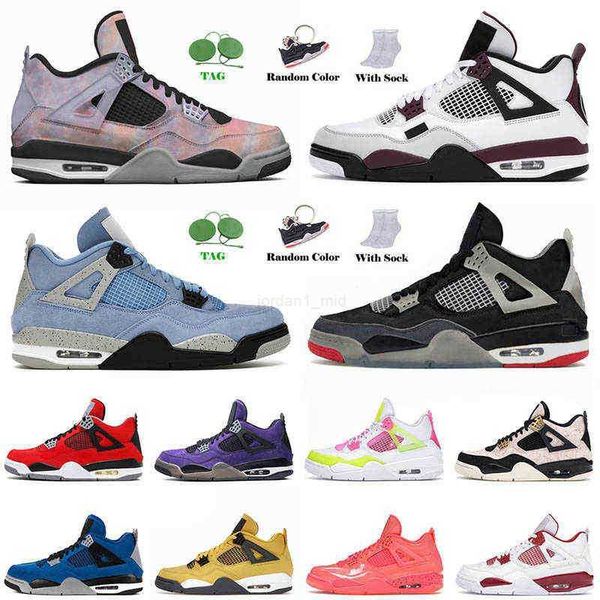 

4 4s iv women men jumpman basketball shoes zen master military black taupe haze white what the cement pure money desert moss sneakers sports