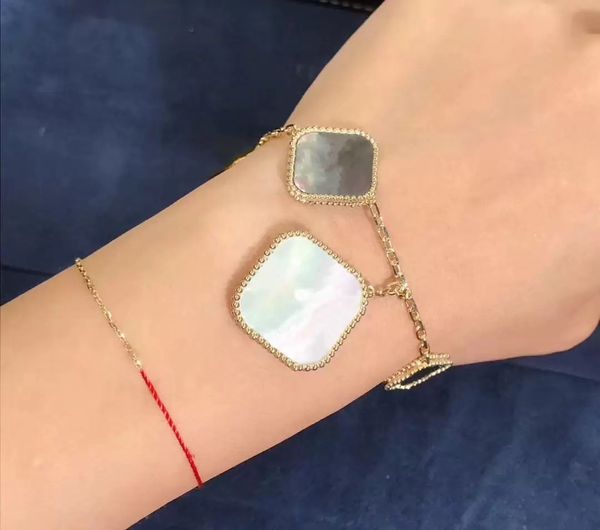 

designer mixed 5 motifs bracelet classic magic 4/four leaf clover bracelets five pendants mother-of-pearl v gold 5 flowers 18k for women gir, Golden;silver