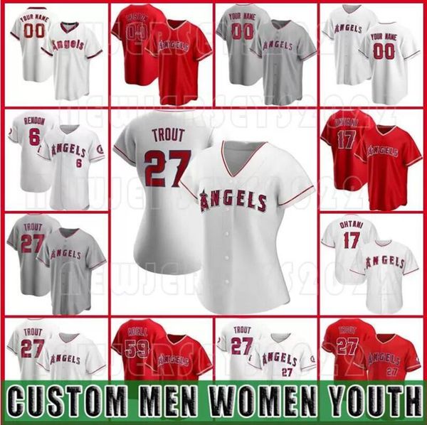 

men women youth jerseys los angeles angels mike trout shohei ohtani jersey anthony rendon baseball laazddd jo adell jared walsh david fletch, Black
