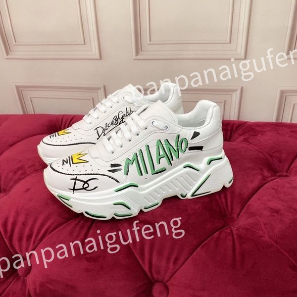 

2023 new men sneakers designer white shoes leather sneaker platform women casual shoes, Black