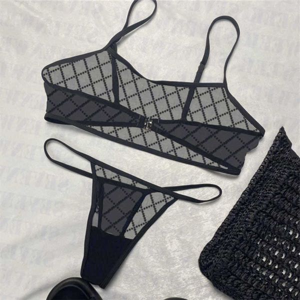 

designer bikini swimsuit r mesh womens swimwear bikinis underwear embroidery letter lace breathable swimsuit vacation beach bikini designe, Black