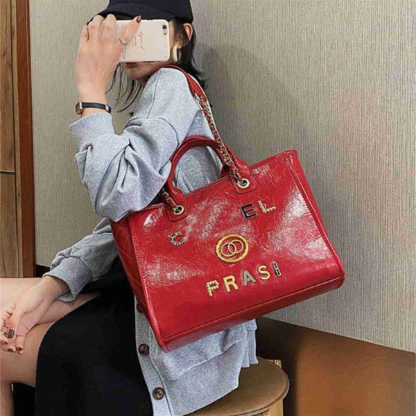 

70% off fashion luxury handbags women's beach metal pearl letter badge tote bag small leather large chain wallet backpack mu95