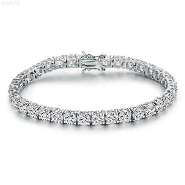 

yu ying jewelry custom 925 sterling silver bracelet gold plated mens cz diamond iced out tennis chain hip-hop jewelry