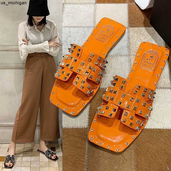 

slippers 2021 new slippers women's luxury designer sandals summer flat bottom sandals flip flop fashion low heel women shoes j230417, Black