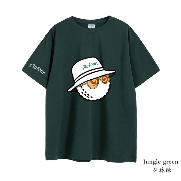 

outdoor tshirts malbon golf tshirt men women summer cotton golf malbon golf bucket hat short sleeve fashion couple loose golf clothing 23041, Gray;blue