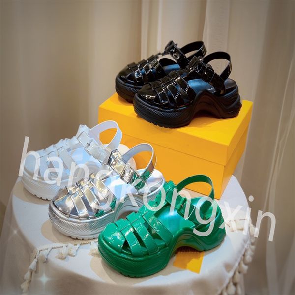 

premium designer 10cm thick soled women sandals look thin breathable heightening slippers, Black