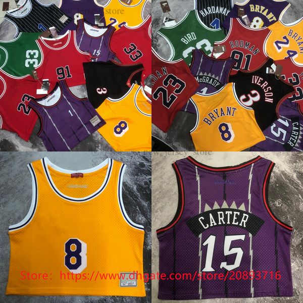 

printed women mitchell and ness basketball jersey girl hardwood allen iverson vince carter bird scottie pippen dennis rodman penny hardaway, Black;red