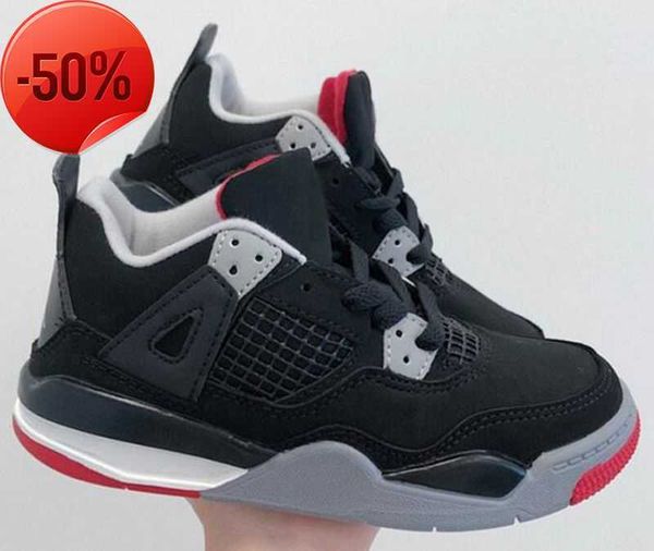 

athletic kids 4 shoes black cat toddler td 4s red chicag boys girls pour enfants sneakers size 26-35 b1