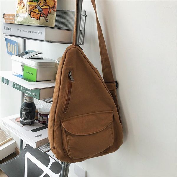 

shoulder bags women messenger bag canvas crossbody trend fashion female solid color ladies chest arrival