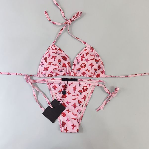 

2023 women classic swimwear letter pattern print summer two pieces swimsuit women's fashion bikinis 3 styles bathing suit #kh015, White;black
