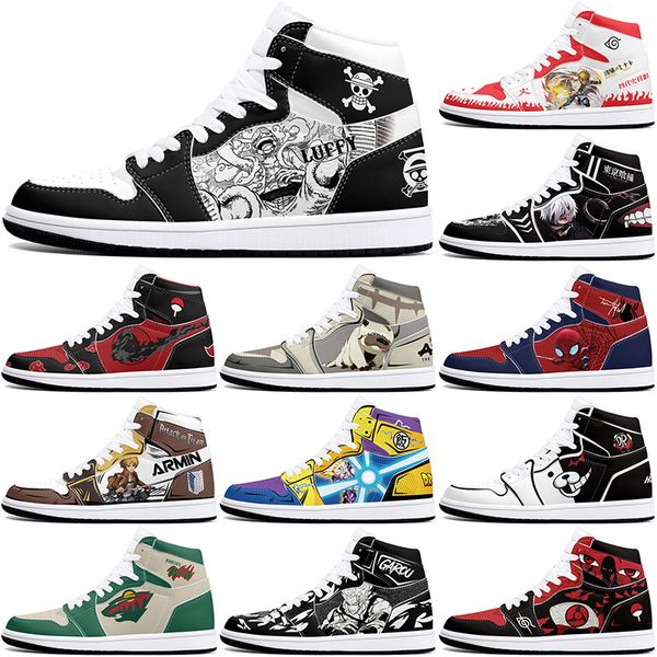 

DIY classics customized shoes sports basketball shoes 1s men women antiskid anime loafers Versatile fashion figure sneakers 36-48 372018