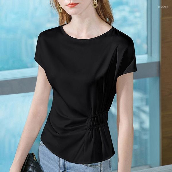 

t-shirt t short sleeved solid color v-neck summer 2023 gray, White