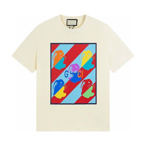 

2023 gu summer style men's t-shirt designer shirt outdoor pure cotton t-shirt printed crewneck short sleeve casual luxury couple same s, White;black