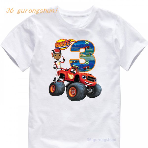 

polos anime cartoon shir for girls children girl shir kids clohes boys clohing blaze and the monser machines graphic shirs 230417, Blue