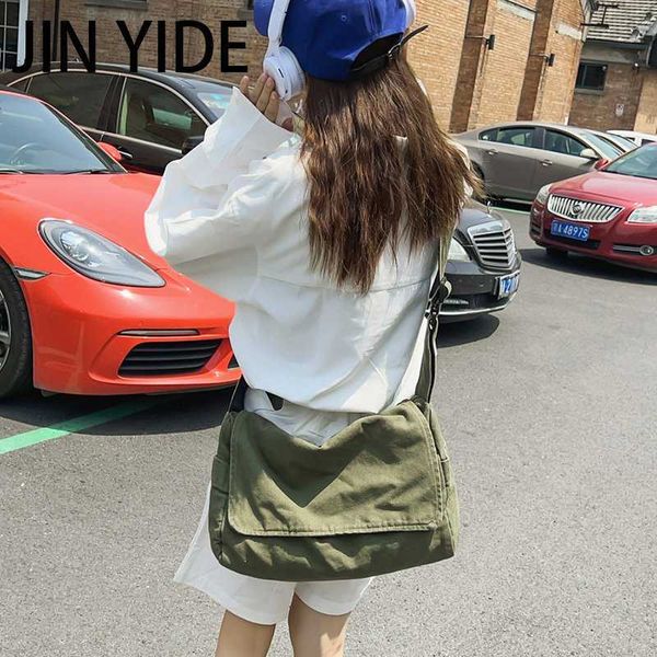 

evening bags casual canvas student school bag fashion shoulder bags for women simple crossbody bag solid color travel messenger bag