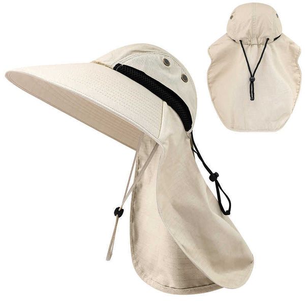 

other fashion accessories summer quick-drying boonie men women hat outdoor face mask wide brim bucket hat sun protection wide brim cap for f, Silver