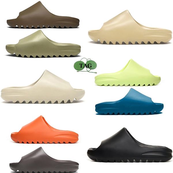 

designer slippers sliders sandals men women designers sneakers outdoor sandal shoe onyx bone desert sand earth brown glow green ochre flip f, Black