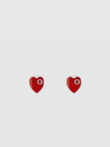 

fashion womens heart stud earrings with a special logo 925 silver to give your girlfriend the valentines day gift, Golden;silver