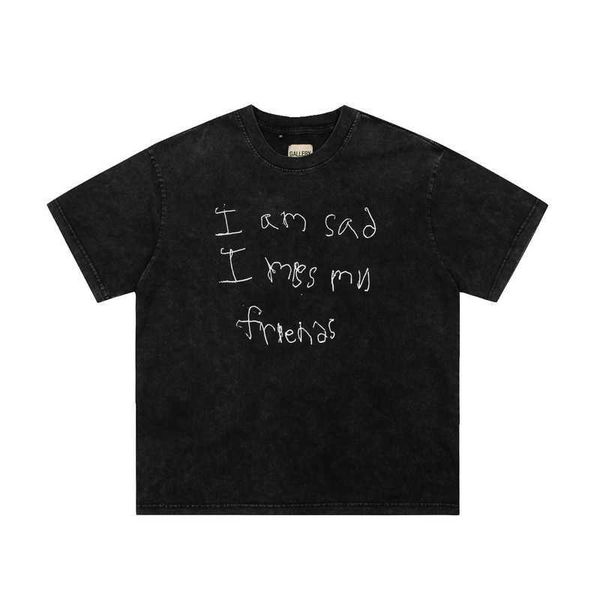 

men's t-shirts fashion designer clothing tees tshirt high street im sad i'm lost print loose short sleeve tee trend streetwear spo, White;black