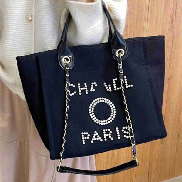 

70% off luxury fashion women's classic canvas beach bag large capacity small chain packs big handbags 8jlr