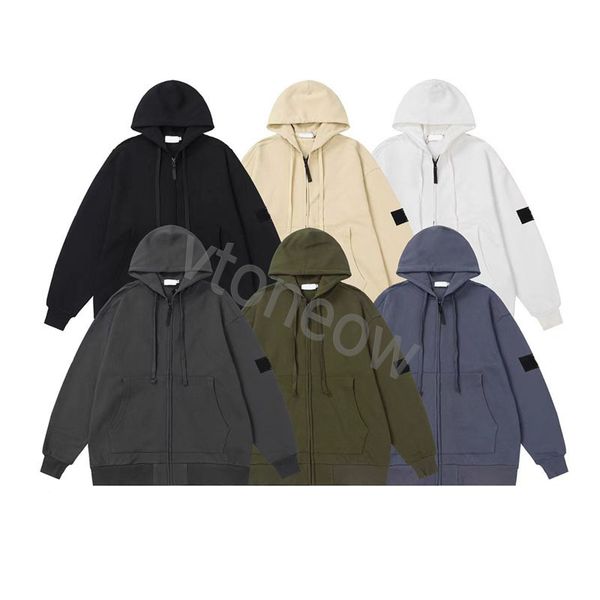 

loose mens designer hoodies long sleeve sweater pullover stones knits hooded sweaters men women hoodie knits sweatshirt islands, Black