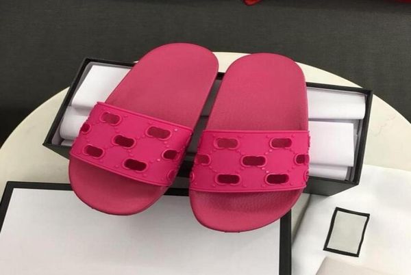 

men rubber slide sandals designer slides causal nonslip slides summer huaraches flip flops slippers with box size 52120851, Black