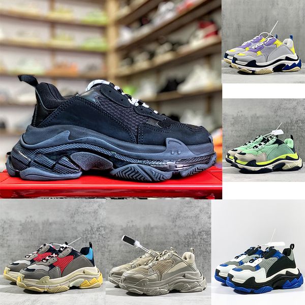 

fashion luxury triple s sneaker black casual shoes mens women designer walking shoes man platform sports shoes black grey red pink blue dust